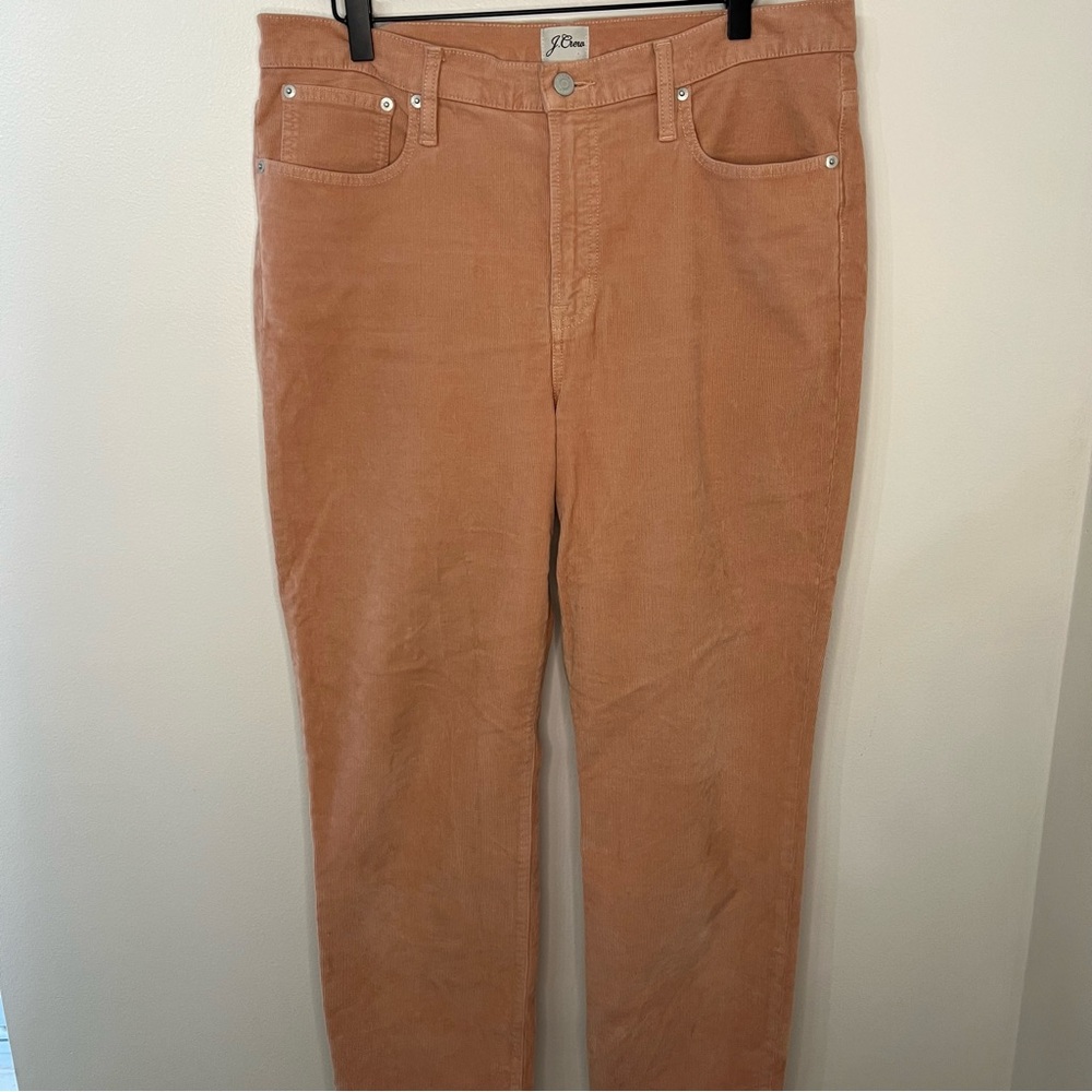 J.CREW Vintage Slim Straight Corduroy Pant Women's Size 32 Peach Pink Office